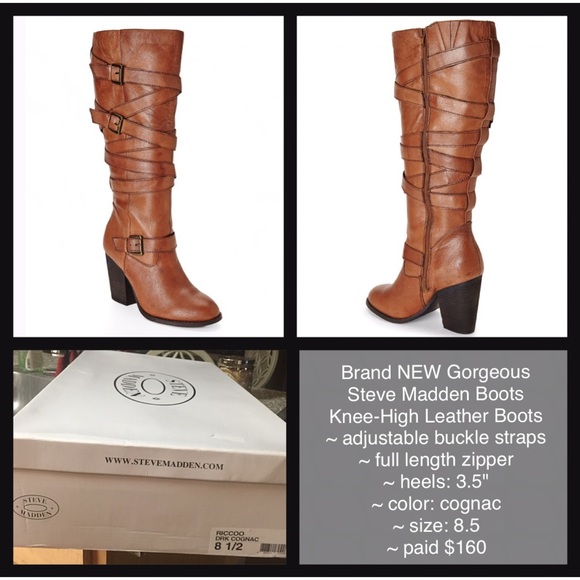 NIB Steve Madden Leather Boots - Picture 1 of 1